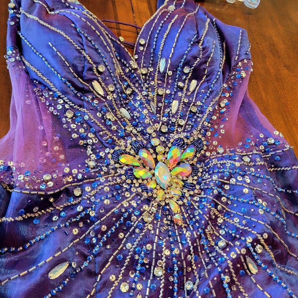Formal purple bedazzled mermaid dress